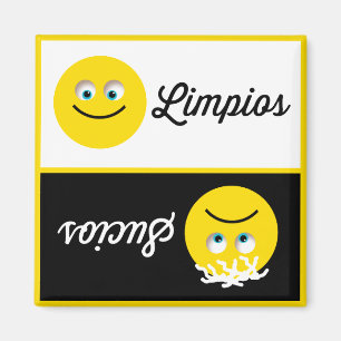 Magnet för vit för Emoji Limpios Sucios