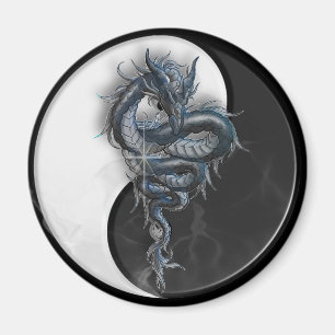 Magnet för Yin Yang kinesisk drakerunda