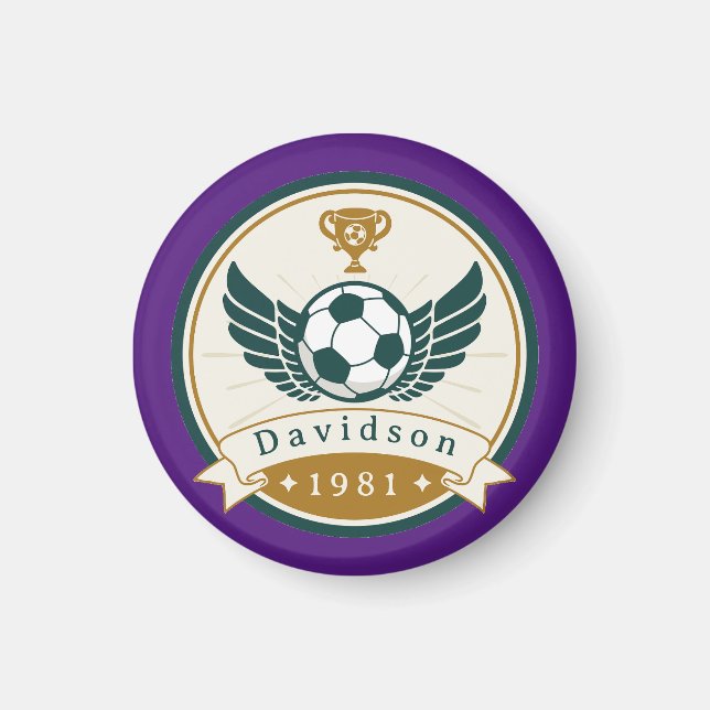 Magnet - Fotboll - Personlig - Lägg till Namn (Framsidan)