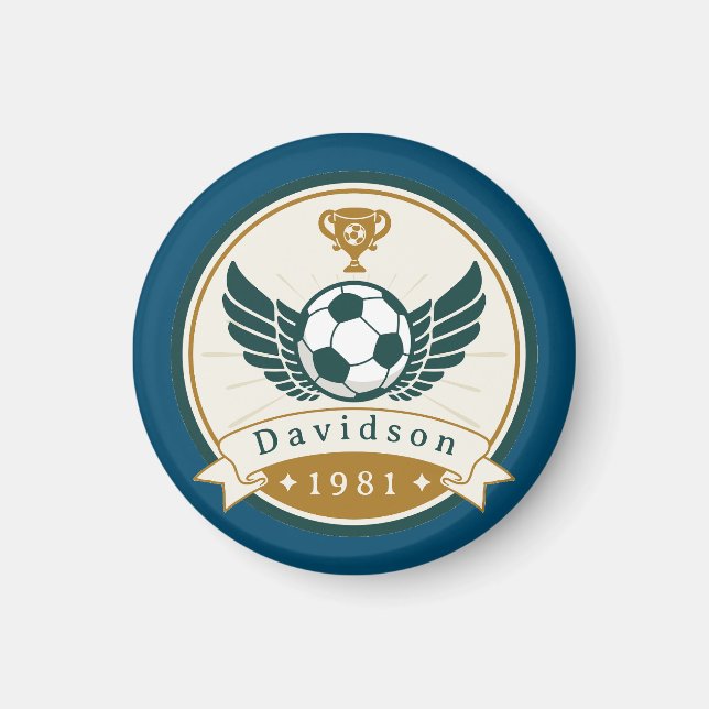 Magnet - Fotboll - Personlig - Lägg till Namn (Framsidan)