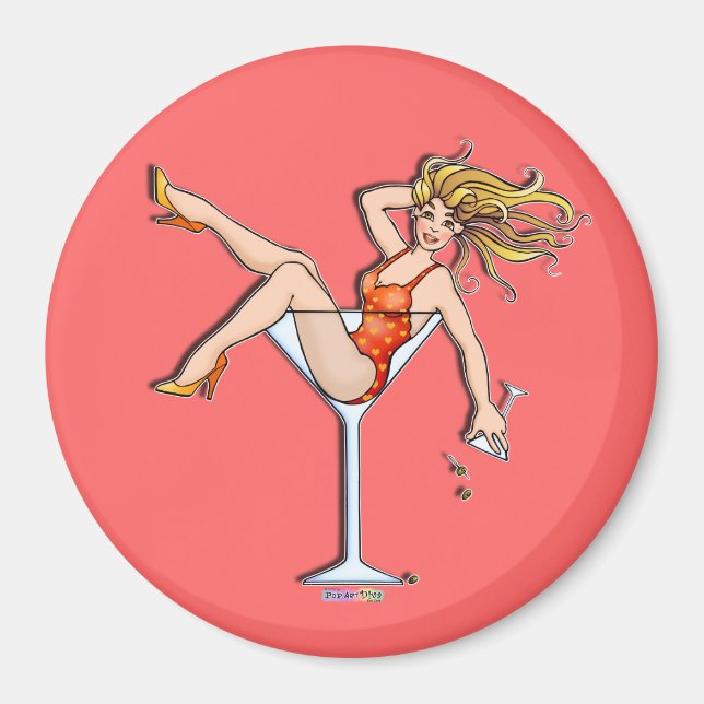 Magnet - Girl in a Martini Glass, Olivia (Framsidan)