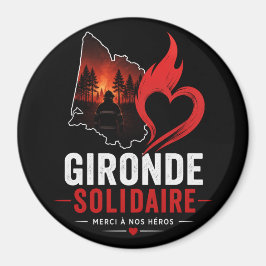 Magnet "Gironde Solidaire 2026" – Merci à nos héro