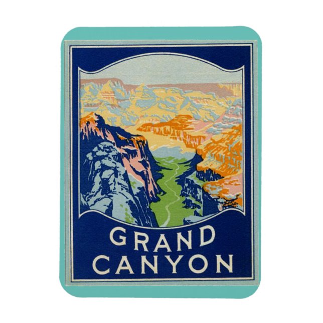 Magnet, Grand Canyon vintage resor art Magnet (Vertikal)