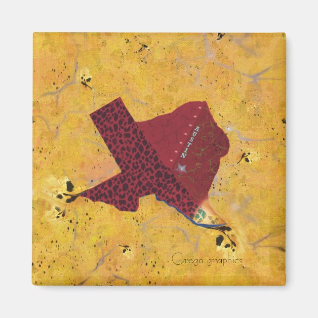 Magnet Gul ros i Austin, Texas (Framsidan)