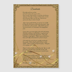 Magnet guld Framed Desiderata Dikt Magnet