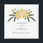 Magnet guld Ro & Botaniskt Löv<br><div class="desc">Enkelt men elegant blommigt bröllop med vattenfärgen guld ro och botaniskt löv. Anpassa den med dina egna uppgifter om bröllop.</div>