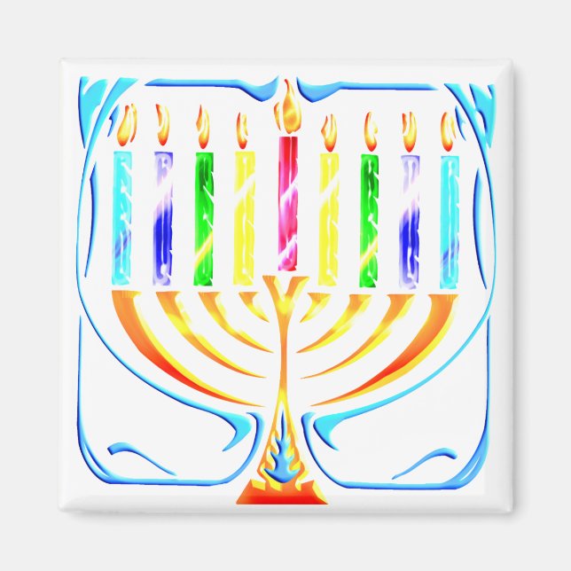 Magnet: Hanukkah Menorah - Chanukah Menorah Magnet (Framsidan)