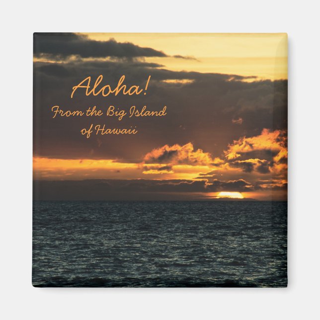 Magnet: Hawaii Sunset (Square) Magnet (Framsidan)