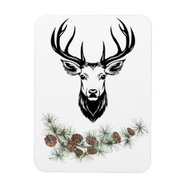 Magnet - Hirsch und Tannenzweige