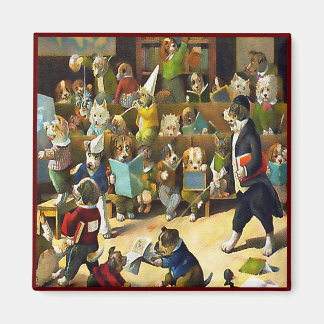 Magnet: Hund School by Louis Wain Magnet