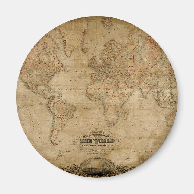 Magnet i Antique World Map Series (Framsidan)