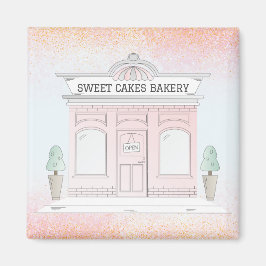Magnet Illustrated Bakery Cafe Outdoor Shop Rosa