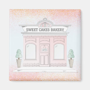 Magnet Illustrated Bakery Cafe Outdoor Shop Rosa