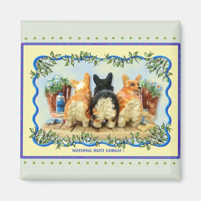 Magnet "Ingenting Butt Corgis" (Framsidan)