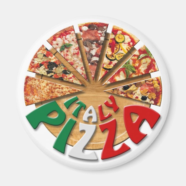 Magnet Italien Pizza på styckbordet (Framsidan)