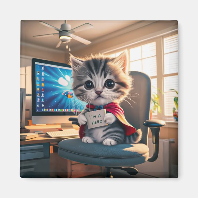 Magnet Katze mit Wecker  (Framsidan)