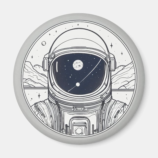 Magnet-knapp med utrymmesdesign magnet (Framsidan)