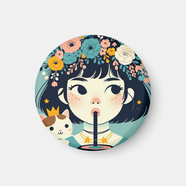 Magnet La petite fille au bubble tea“ (Framsidan)