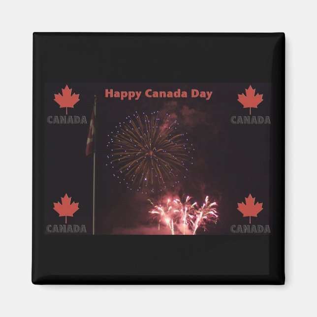Magnet lycklig Canada Day (Framsidan)