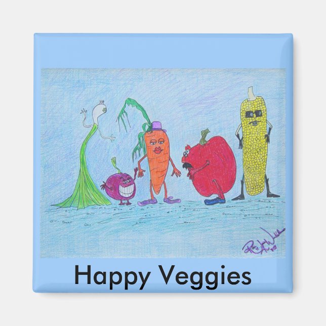 Magnet - Lycklig Veggies (Framsidan)