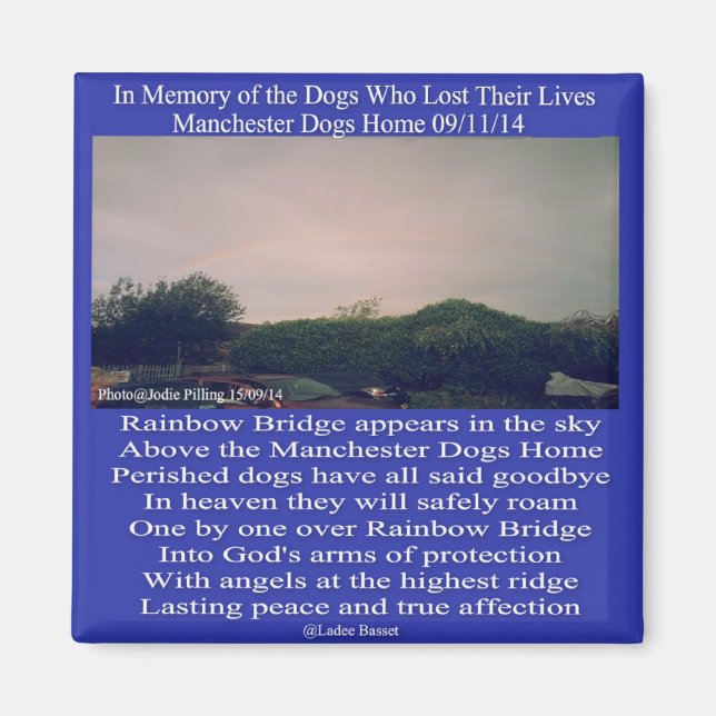 Magnet Manchester Rainbow Bridge Dikt (Framsidan)