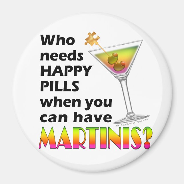 Magnet - Martinis vs. Lyckopiller (Framsidan)
