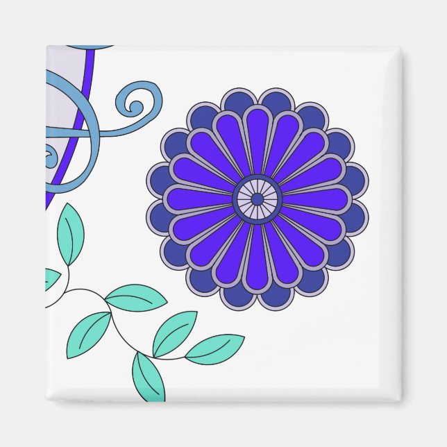 Magnet med blomkonst (Framsidan)