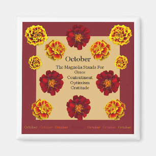 Magnet med blomman för Oktober födelsemånad