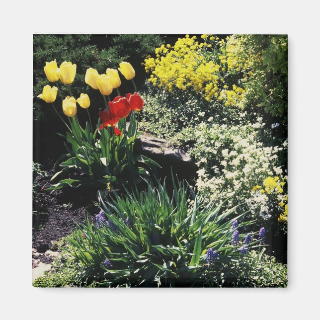 magnet med blomsterträdgård (Framsidan)