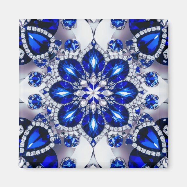 Magnet med Blue White Färg Design (Framsidan)