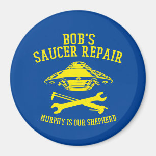Magnet med Bob Saucer Repair logotyp