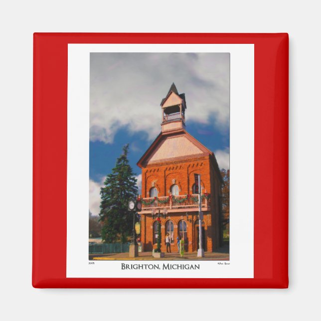 Magnet med Brighton Michigan Scene (Framsidan)