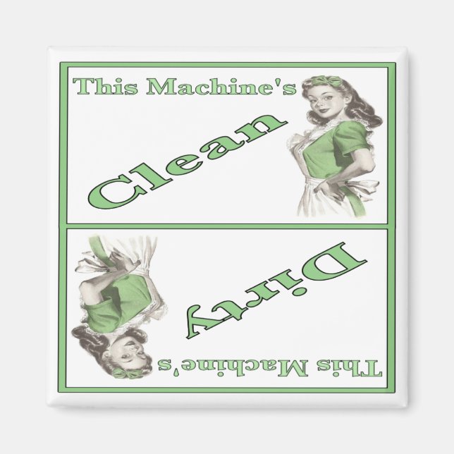 Magnet med Dirty Clean Dishwasher Maid Print (Framsidan)