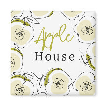 Magnet med ett mönster-äpple ritat.