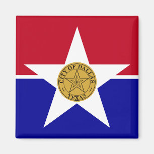 Magnet med Flagga av Dallas, Texas, USA