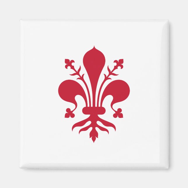 Magnet med Flagga av Florens, Toskana, Italien (Framsidan)