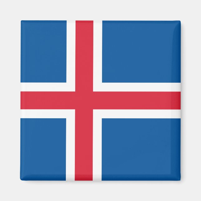 Magnet med Flagga av Island (Framsidan)