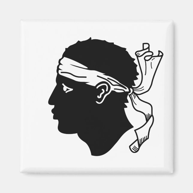 Magnet med Flagga av Korsika, Frankrike (Framsidan)
