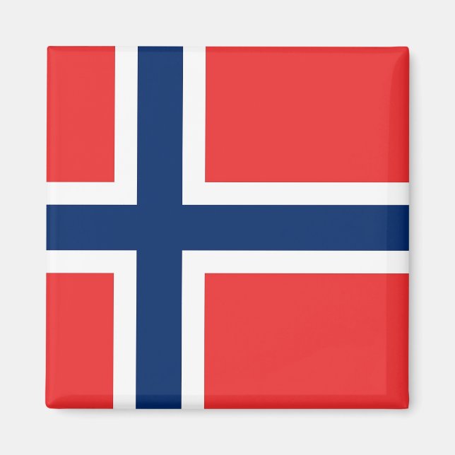 Magnet med Flagga av Norge (Framsidan)