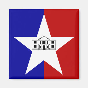 Magnet med Flagga av San Antonio, Texas, USA