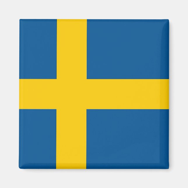 Magnet med Flagga av Sverige (Framsidan)