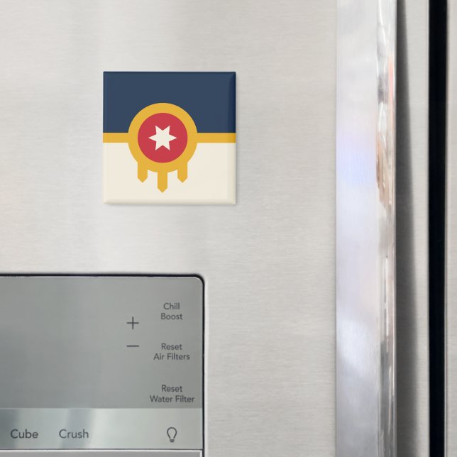 Magnet med Flagga av Tulsa, Oklahoma (In Situ (Fridge))