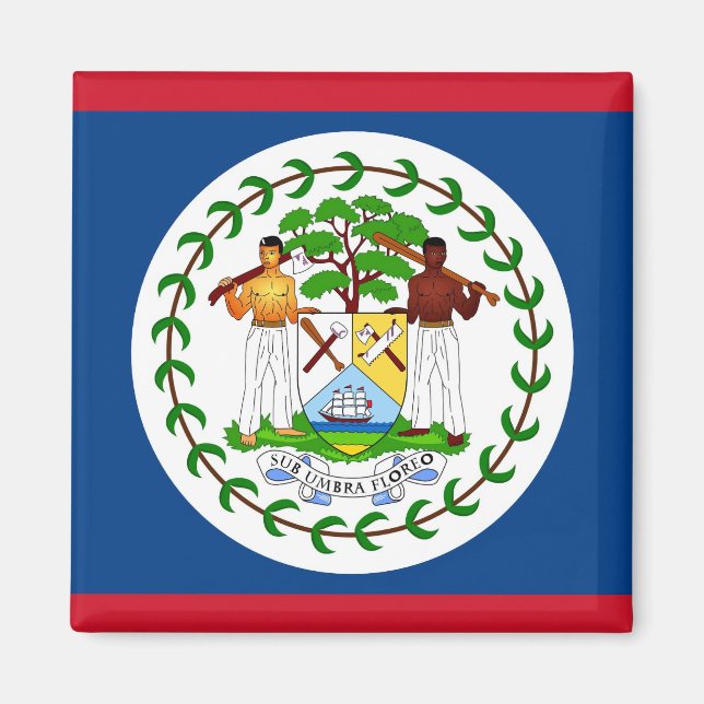 Magnet med Flagga Belize (Framsidan)