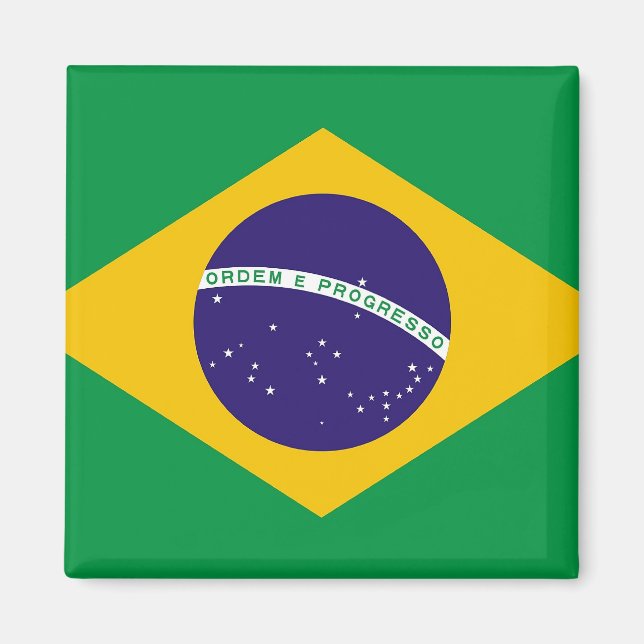 Magnet med Flagga från Brasilien (Framsidan)