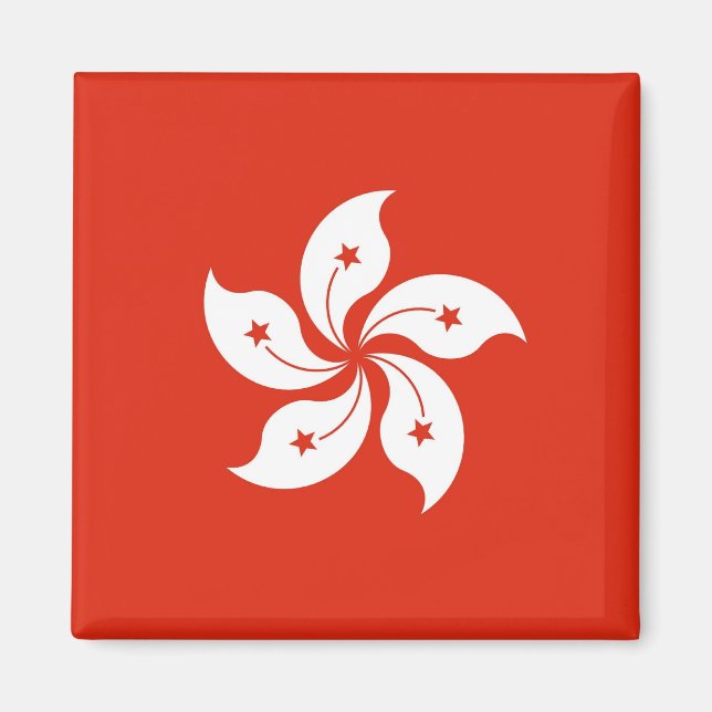 Magnet med Flagga från Hongkong, China (Framsidan)