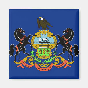 Magnet med Flagga i Pennsylvania State - USA