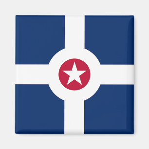 Magnet med Flagga Indianapolis City, USA