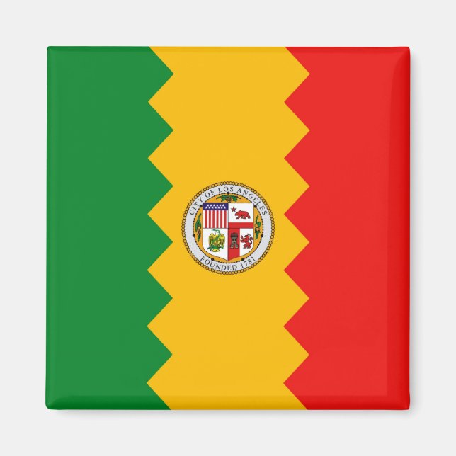 Magnet med Flagga Los Angeles, Kalifornien (Framsidan)