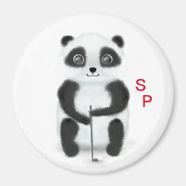 magnet med golfspel panda