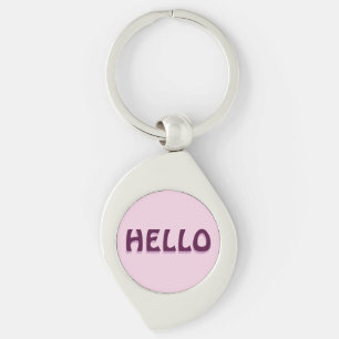 MAGNET MED HELLO SWIRL SILVERFÄRGAD NYCKELRING